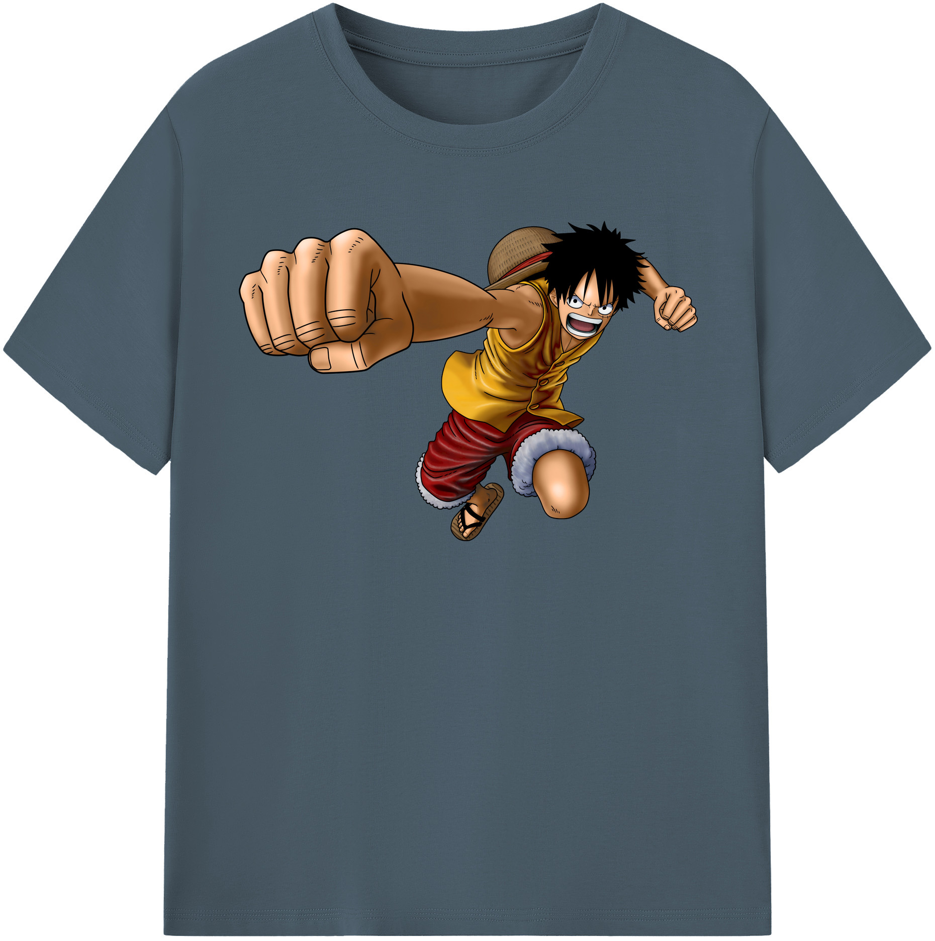 ワンピース モンキー・D・ルフィ ONE PIECE Monkey D. Luffy 綿100％半袖Tシャツ（フロントプリント）